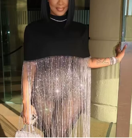 Pullover Long Sleeve Diamond Tassel Top