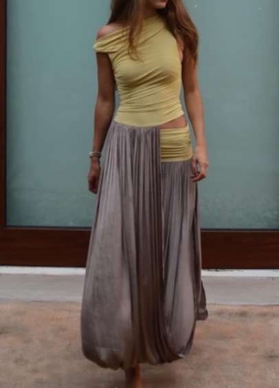 Slim-fit Off-shoulder Maxi Dress