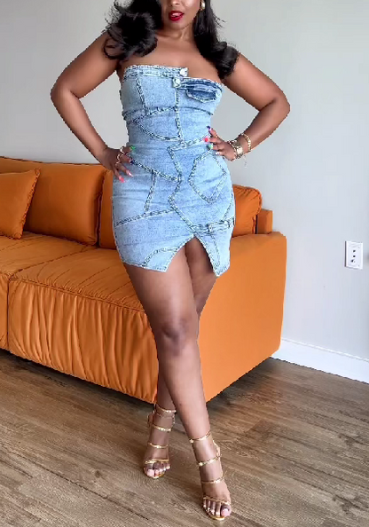 Patchwork Denim Dress