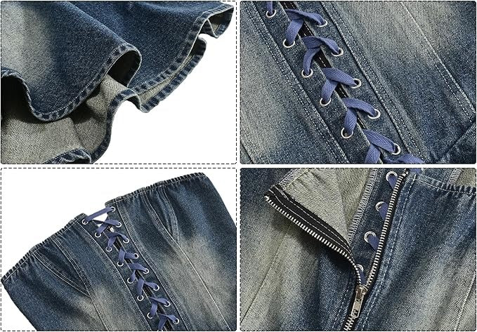 Sexy Strapless Denim Mini Dress