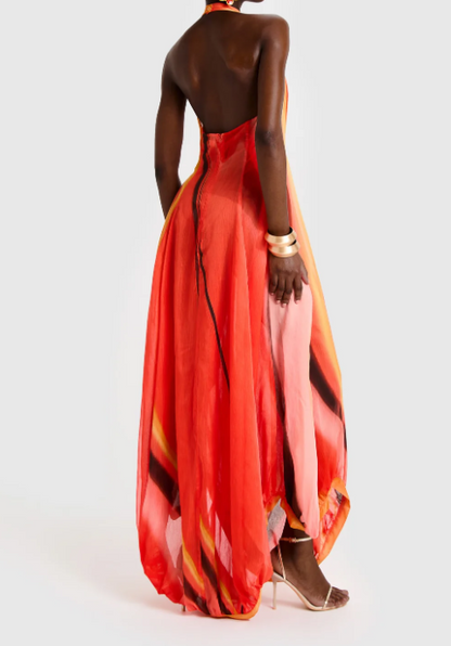 Chiffon Balloon Maxi Dress