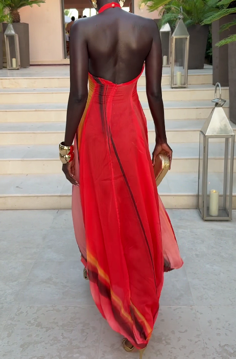 Chiffon Balloon Maxi Dress