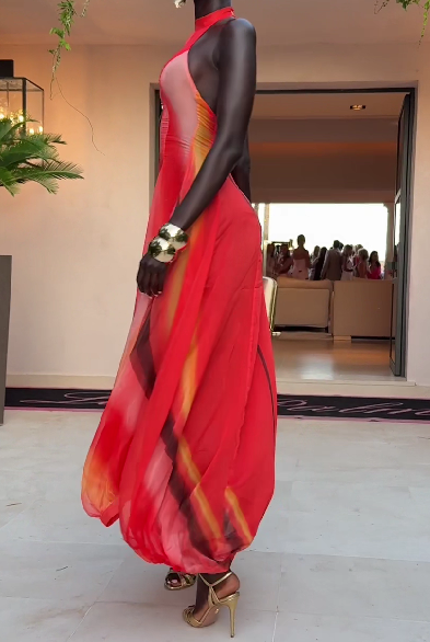 Chiffon Balloon Maxi Dress