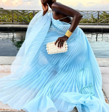 Bohemian Elegance  Pleated Dress