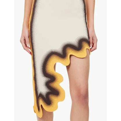 Asymmetric Hem Midi Dress