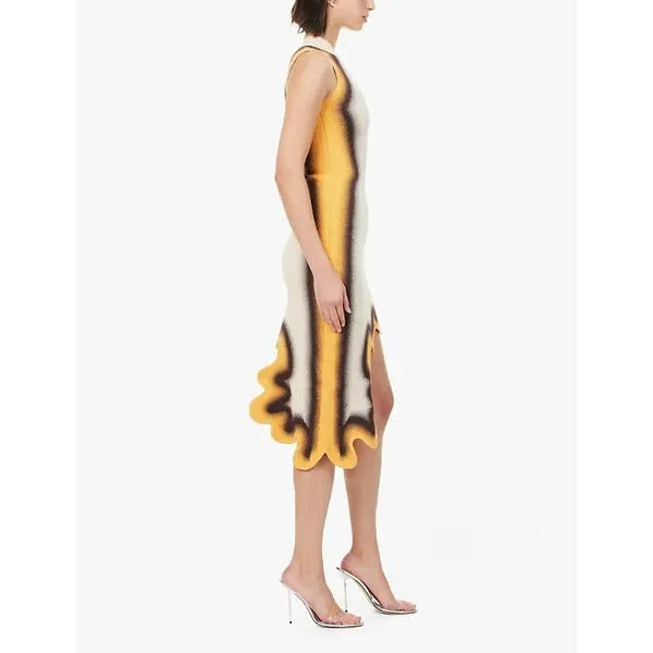 Asymmetric Hem Midi Dress