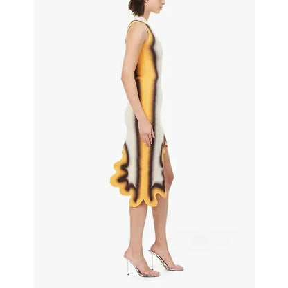 Asymmetric Hem Midi Dress
