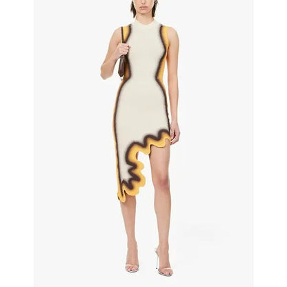 Asymmetric Hem Midi Dress