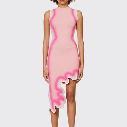 Asymmetric Hem Midi Dress