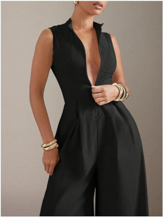 Women's High Waisted Wide Leg Jumpsuit