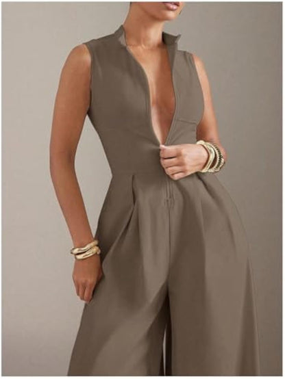 Women's High Waisted Wide Leg Jumpsuit