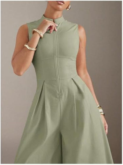Women's High Waisted Wide Leg Jumpsuit