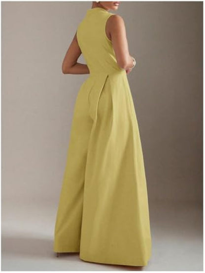 Women's High Waisted Wide Leg Jumpsuit
