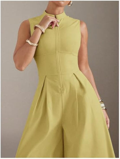 Women's High Waisted Wide Leg Jumpsuit