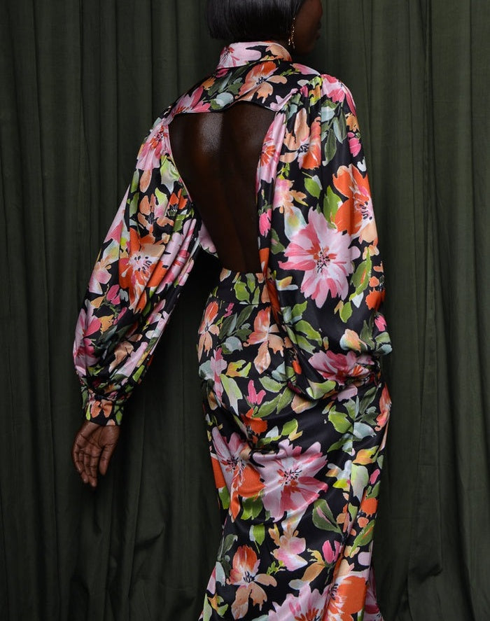 Multi Floral Backless Suit
