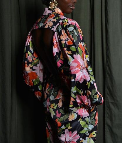 Multi Floral Backless Suit
