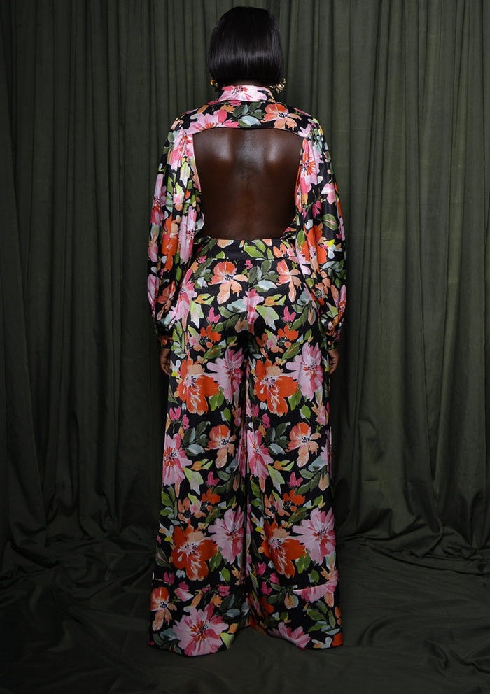 Multi Floral Backless Suit