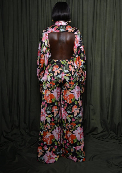 Multi Floral Backless Suit
