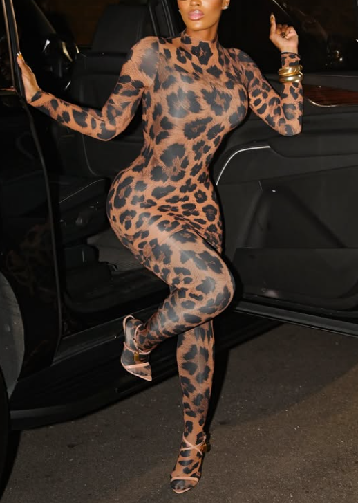 Sexy Leopard Print Stretch Bodysuit