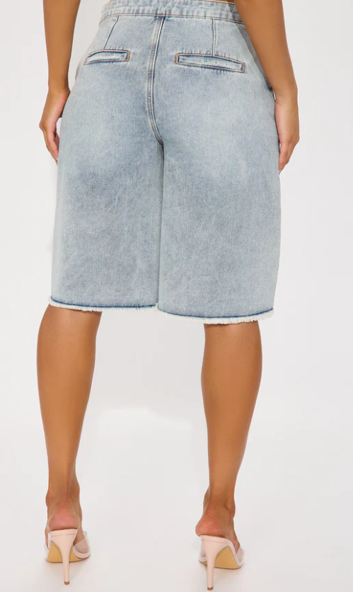 Lace Detail Denim Shorts
