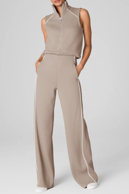 Sleeveless Mockneck Jumpsuit