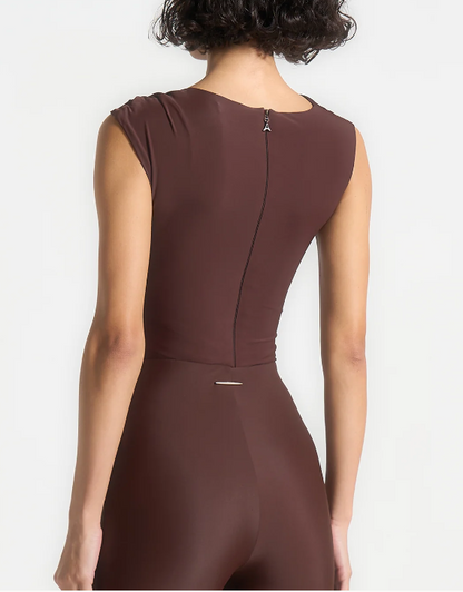 Draped Hardware Detail Leggings Jumpsuit