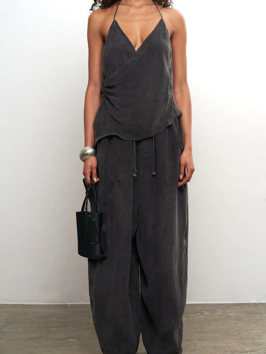 Taupe Drape Pants Set