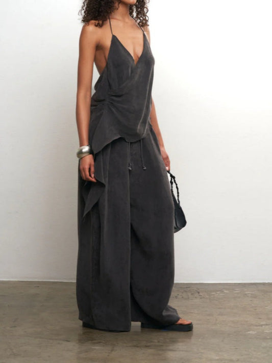 Taupe Drape Pants Set