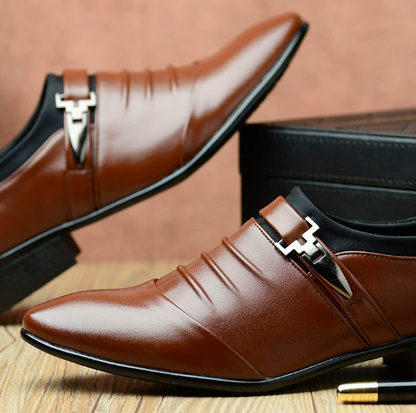 Men's Pointed-toe Slip-on Dress Shoes