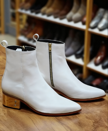 Ultra Luxury White Leather Boots