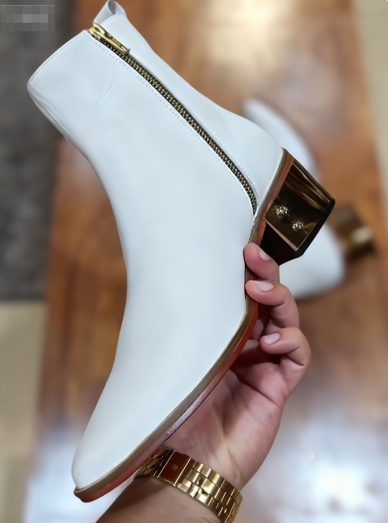 Ultra Luxury White Leather Boots