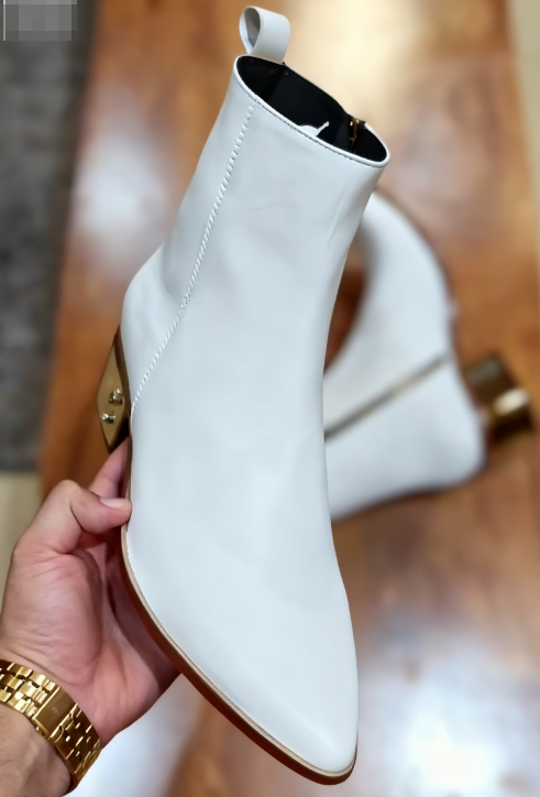 Ultra Luxury White Leather Boots