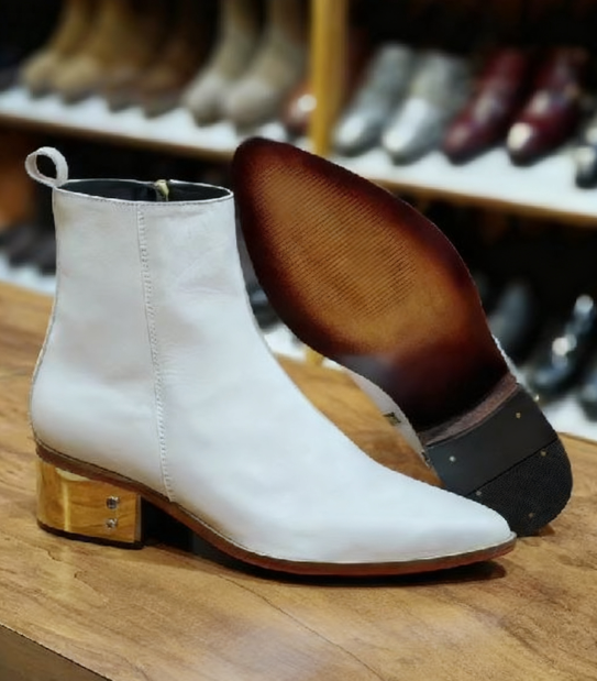 Ultra Luxury White Leather Boots
