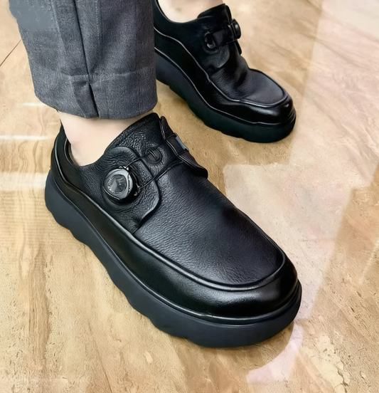 Cowhide Automatic Buckle Fashionable Comfortable Loafers