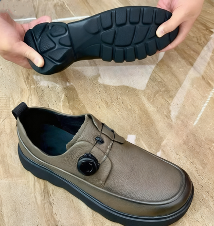 Cowhide Automatic Buckle Fashionable Comfortable Loafers