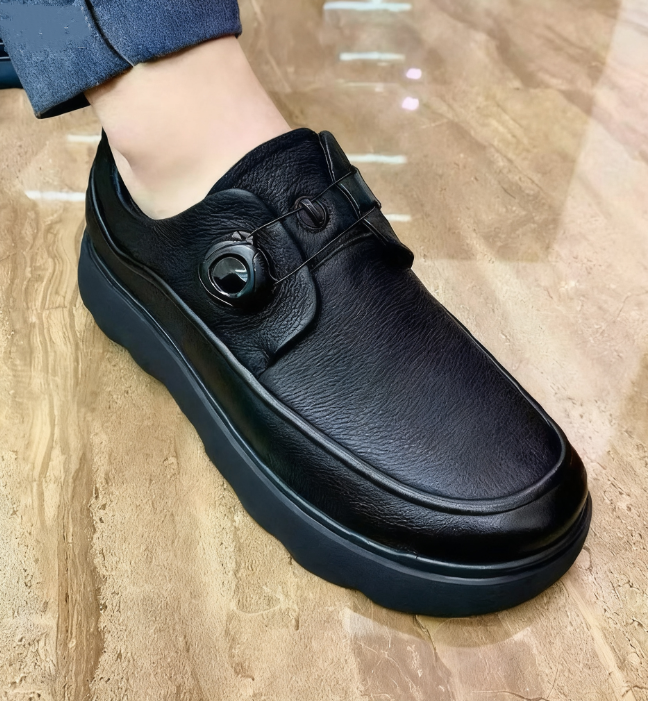Cowhide Automatic Buckle Fashionable Comfortable Loafers