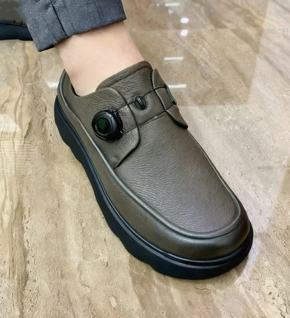 Cowhide Automatic Buckle Fashionable Comfortable Loafers