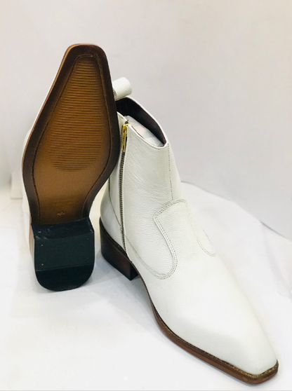 Italian Toe Leather Chain Boots