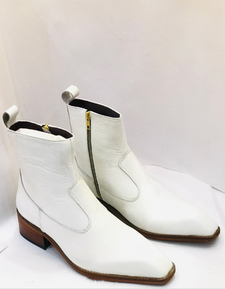 Italian Toe Leather Chain Boots