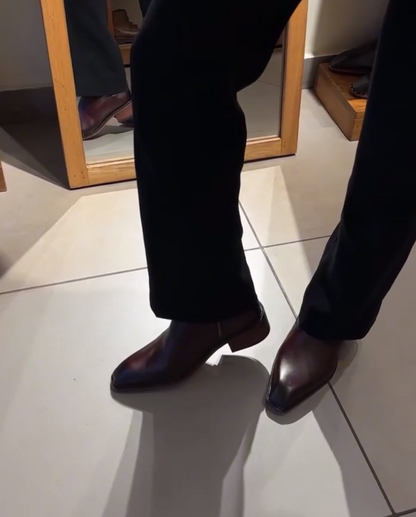 Thin Square Toe Side Zipper Chunky Heel Short Boots