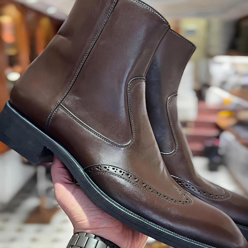 Men's Point-Toe Zip Ankle Boots