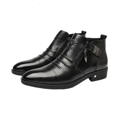 Men's Calf-Skin Pointed-Toe Dress Boots