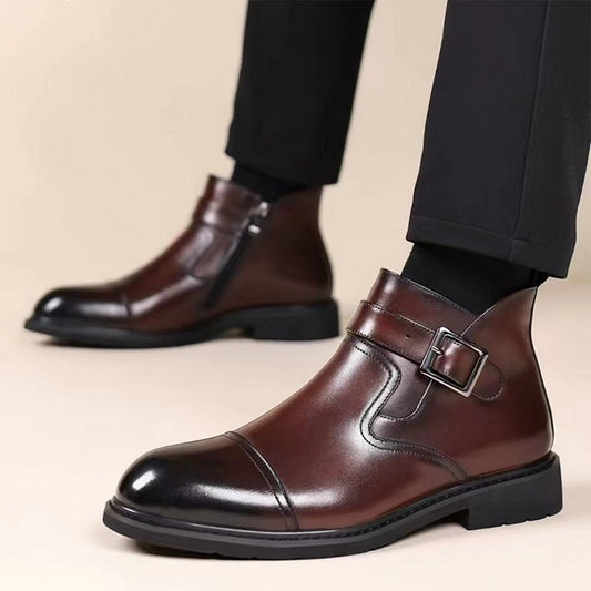 Men's Cowhide Warm Business Dress Boots