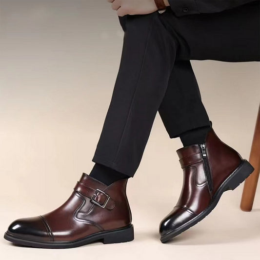 Men's Cowhide Warm Business Dress Boots