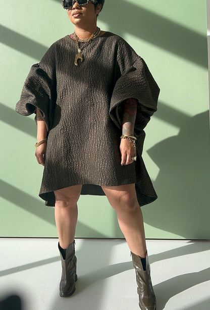 Fashionable Round Neck Oversized Loose Puff Sleeve Top