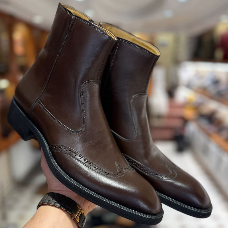 Men's Point-Toe Zip Ankle Boots