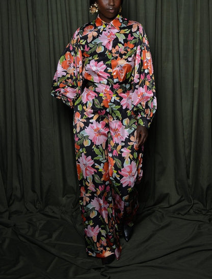 Multi Floral Backless Suit