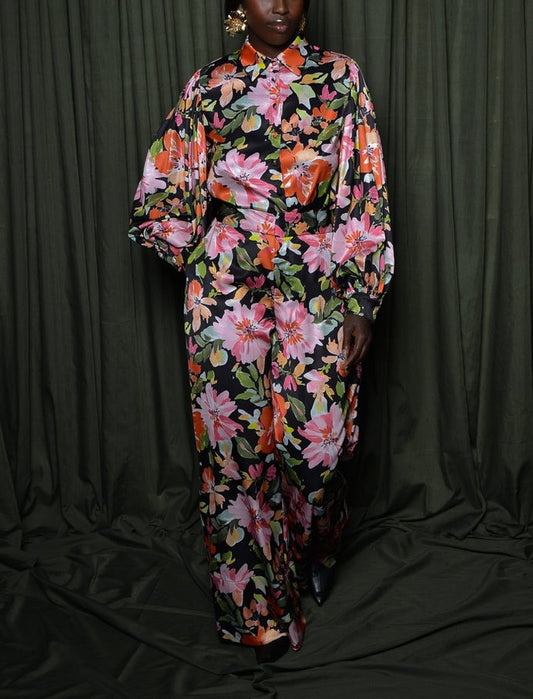 Multi Floral Backless Suit