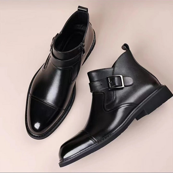 Men's Cowhide Warm Business Dress Boots