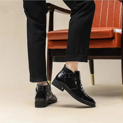 Men's Calf-Skin Pointed-Toe Dress Boots